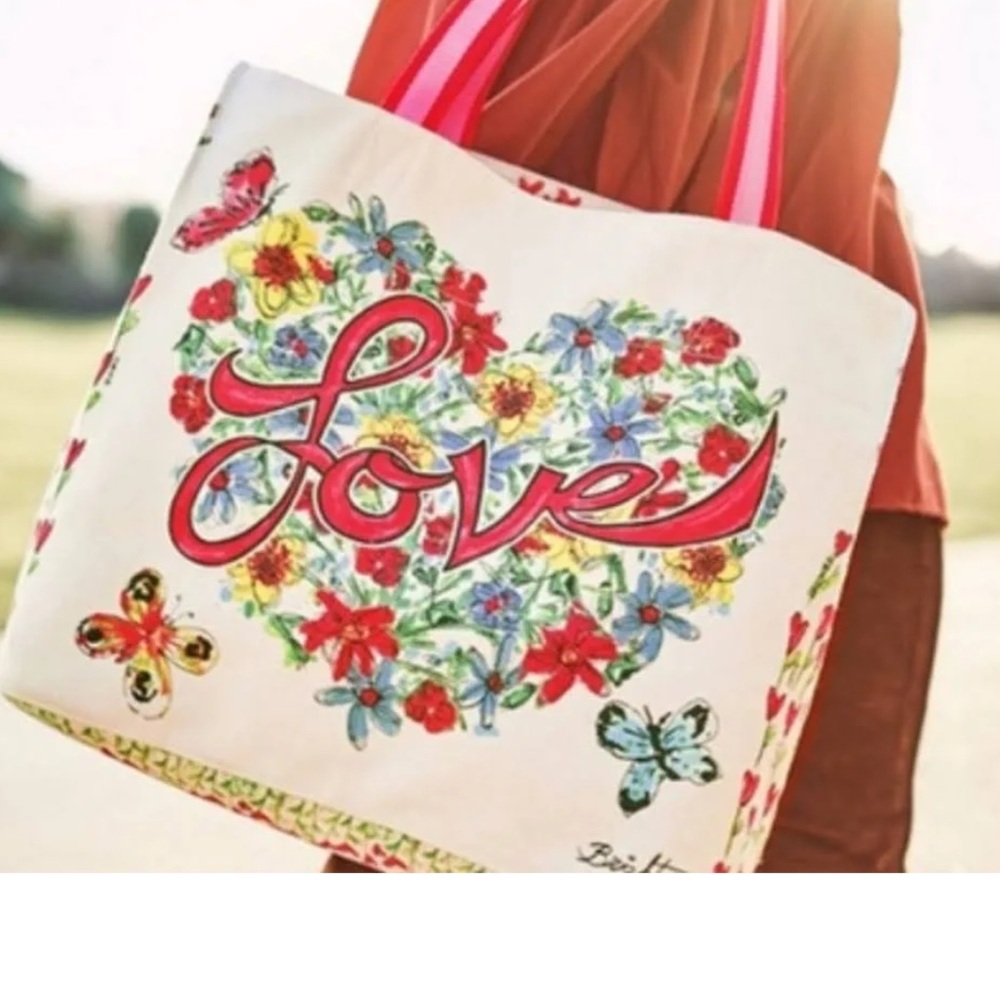 Brighton love tweet canvas large tote